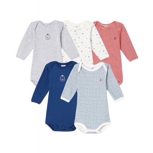  Petit+Bateau Petit Bateau Baby Boys 5 Pack Printed and Solid Bodysuits