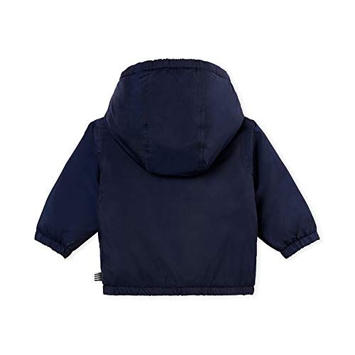  Petit+Bateau Petit Bateau Baby Boys Warm Hooded Reversible Windbreaker Jacket, Navy Blue