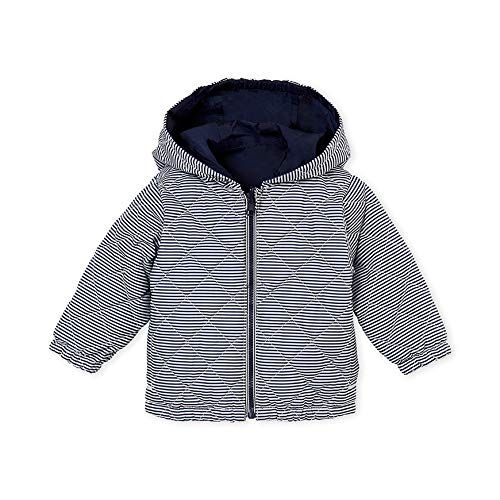  Petit+Bateau Petit Bateau Baby Boys Warm Hooded Reversible Windbreaker Jacket, Navy Blue