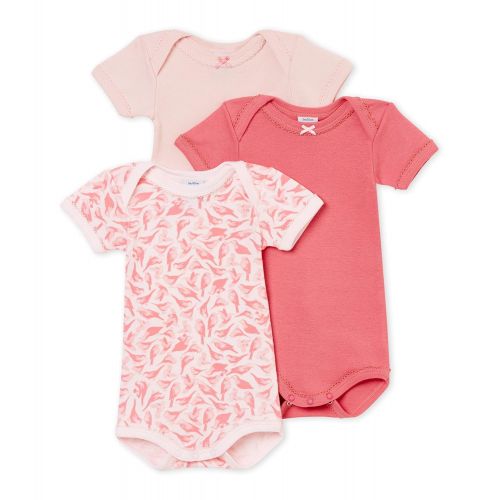  Petit+Bateau Petit Bateau 3 Pack S/S Girls Bodysuits Style 44960 Sizes 3-36/M