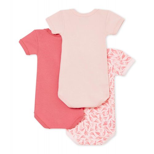  Petit+Bateau Petit Bateau 3 Pack S/S Girls Bodysuits Style 44960 Sizes 3-36/M