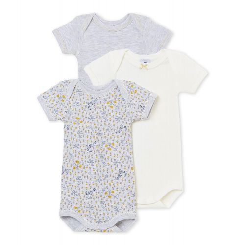  Petit+Bateau Petit Bateau 3 Pack S/S Girls Bodysuits Style 43721 Sizes 3-36/M