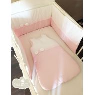 Petit13Or Sets collection Lili pink sleeping bag 0/6 months, circumference bed 60/120, pink and white