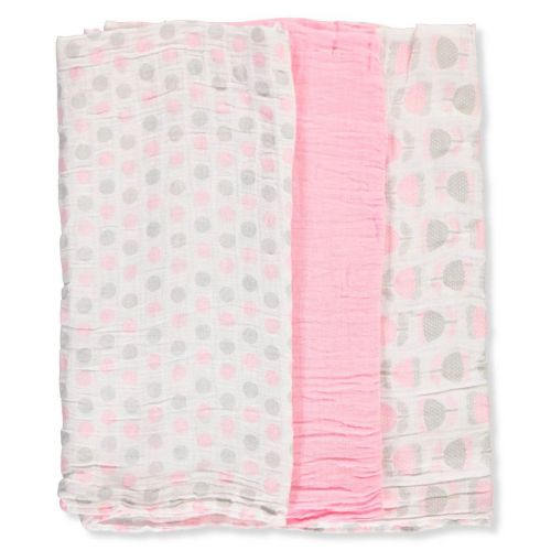  Petite Lamour Baby Girls 3-Pack Swaddle Blankets - Pink, one Size