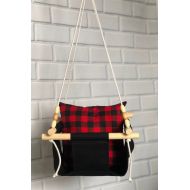 Petitsgarnements Swing for baby and toddler black + pillow tile