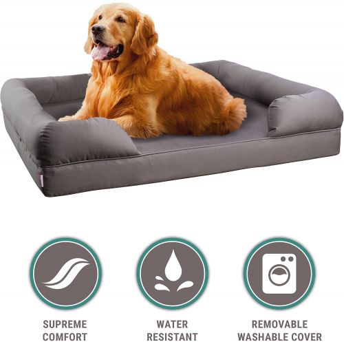  Petlo Orthopedic Pet Sofa Bed - Dog, Cat or Puppy Memory Foam Mattress Comfortable Couch for Pets with Removable Washable Cover