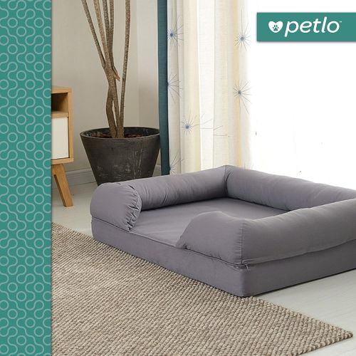  Petlo Orthopedic Pet Sofa Bed - Dog, Cat or Puppy Memory Foam Mattress Comfortable Couch for Pets with Removable Washable Cover