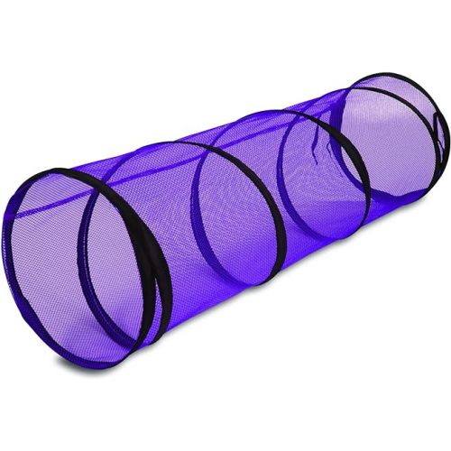  Petmate Jackson Galaxy Cat Crawl Mesh Tunnel, Purple/Blue