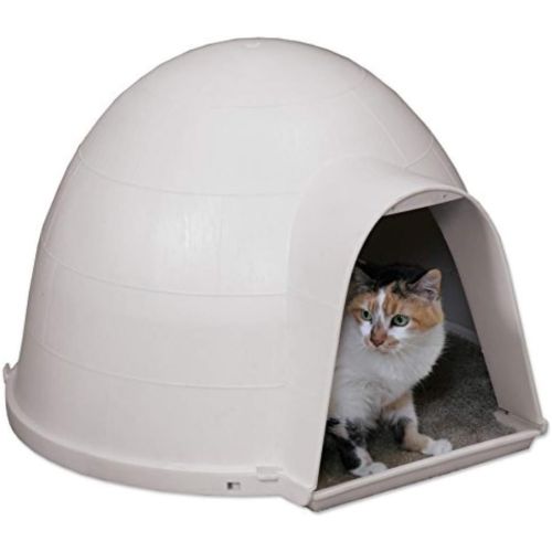  Petmate Kitty Kat Condo Outdoor Cat House Rain and Snow Diverting Hood Carpeted Floor One Size