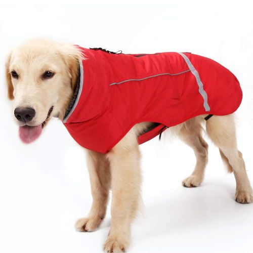  Petneces Dog Winter Coat Thickness Warm Fleece Lined Jacket Outdoor Waterproof Reflective Vest for Winter