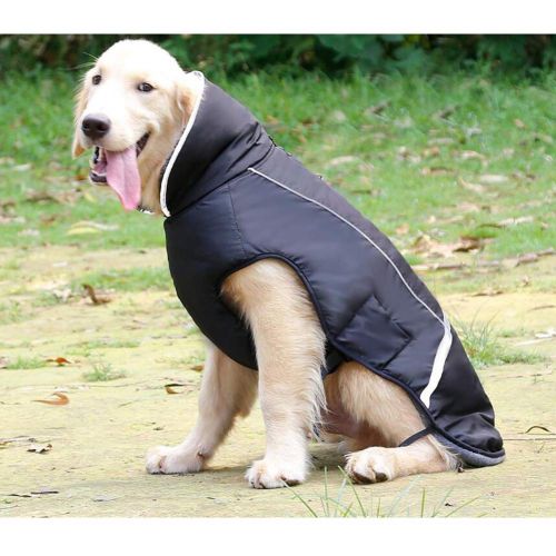  Petneces Dog Winter Coat Thickness Warm Fleece Lined Jacket Outdoor Waterproof Reflective Vest for Winter