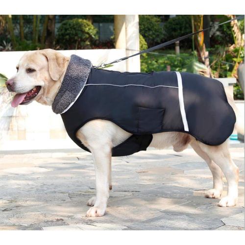  Petneces Dog Winter Coat Thickness Warm Fleece Lined Jacket Outdoor Waterproof Reflective Vest for Winter