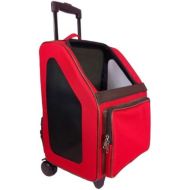 Petote Rio Pet Carrier Bag on Wheels, Tan TrimRed