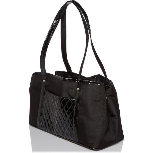  Petote Ella Summer Pet Bag, Black Quilted