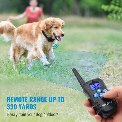 Petrainer PET998DRB1 Dog Training Collar Rechargeable and Rainproof 330 yds Remote Dog Shock Collar with Beep, Vibration and Shock Electronic Collar