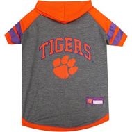 Pets First CL-4044-SM Clemson Hoodie T-Shirt, Small, Clemson Tigers