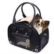 PetsHome Dog Carrier, Pet Carrier, Cat Carrier, Foldable Waterproof Premium Leather Pet Purse Portable Bag Carrier for Cat and Small Dog Home & Outdoor