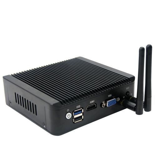  PetsKing Micro Industrial Computer Intel Atom CPU E3845-2MB L2 Cache,1.91GHz with 4X Intel Gigabit LAN Ports,Micro Appliance Used as Router Equipped with WiFi (2G-RAM,64G-SSD WiFi)