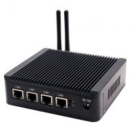 PetsKing Micro Industrial Computer Intel Atom CPU E3845-2MB L2 Cache,1.91GHz with 4X Intel Gigabit LAN Ports,Micro Appliance Used as Router Equipped with WiFi (4GB-RAM 64GB-SSD WiFi)