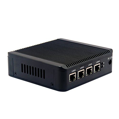  PetsKing Micro Industrial Computer Intel Atom CPU E3845-2MB L2 Cache,1.91GHz with 4X Intel Gigabit LAN Ports,Micro Appliance Used as Router Equipped with WiFi (4GB-RAM 64GB-SSD WiFi)