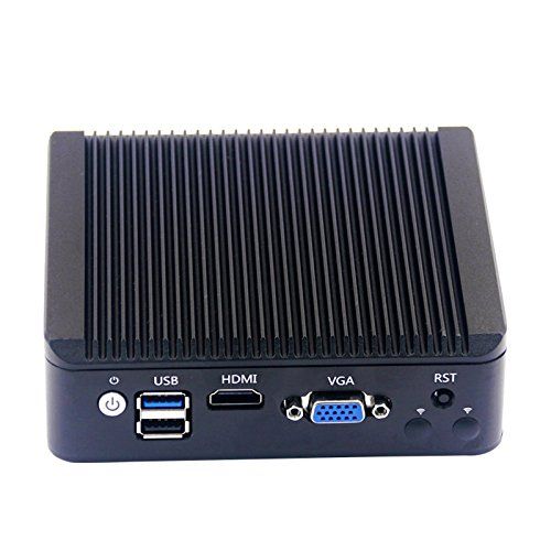  PetsKing Micro Industrial Computer Intel Atom CPU E3845-2MB L2 Cache,1.91GHz with 4X Intel Gigabit LAN Ports,Micro Appliance Used as Router Equipped with WiFi (4GB-RAM 64GB-SSD WiFi)