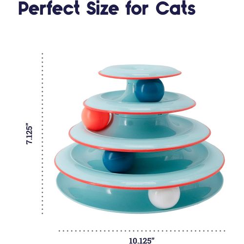  Petstages Chase Meowtain Tracks Cat Toy - 4 Levels of Fun Interactive Play - Circle Track with Moving Balls Satisfies Kitty’s Hunting, Chasing & Exercising Needs