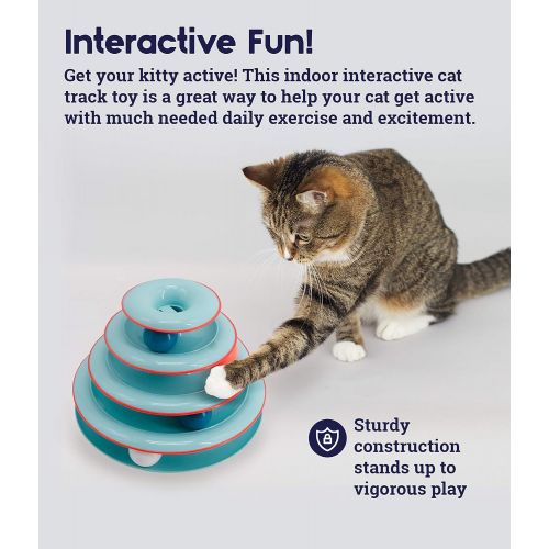  Petstages Chase Meowtain Tracks Cat Toy - 4 Levels of Fun Interactive Play - Circle Track with Moving Balls Satisfies Kitty’s Hunting, Chasing & Exercising Needs