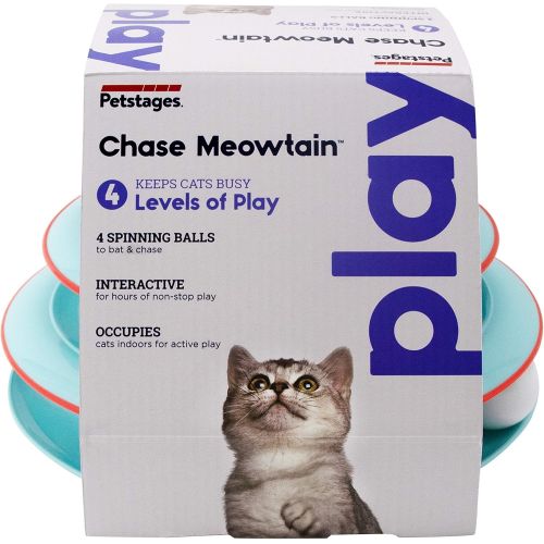  Petstages Chase Meowtain Tracks Cat Toy - 4 Levels of Fun Interactive Play - Circle Track with Moving Balls Satisfies Kitty’s Hunting, Chasing & Exercising Needs