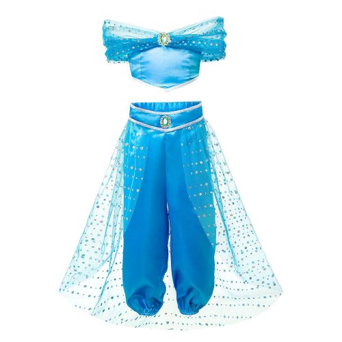  Pettigirl Girls Silky Blue Arabian Princess Sequin Costume Dress