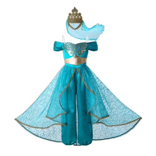  Pettigirl Girls Princess Dress Up Costume with Crown Veil