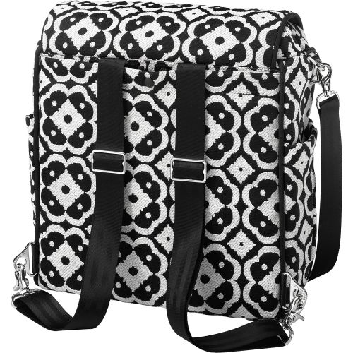  Petunia Pickle Bottom Boxy Backpack Diaper Bag in Licorice Blossom