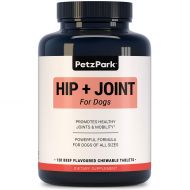 Petz Park Glucosamine for Dogs Chondroitin MSM - Hip and Joint Support for Dogs of All Ages, Breeds and Sizes - Arthritis Pain Relief Formula 800mg - Extend Joint Care Supplement for Dog - 1