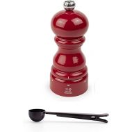 Peugeot Paris u'Select 4.75-inch Pepper Mill Gift Set, Passion Red - With Stainless Steel Spice Scoop/Bag Clip