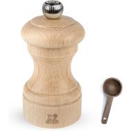 Peugeot Bistro Manual Pepper Mill, Natural Wood 10 cm - 4in - With Wooden Spice Scoop