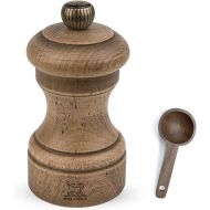 Peugeot Bistro Antique Gift Distressed Beechwood 4- inch Pepper Mill, With Wooden Spice Scoop