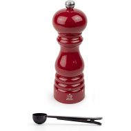 Peugeot Paris u'Select 7-inch Salt Mill Gift Set, Passion Red - With Stainless Steel Spice Scoop/Bag Clip