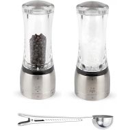 Peugeot Daman U'Select Shaftless 6.5 Inch Salt & Pepper Mill Gift Set, Stainless Steel - With Scoop (Salt & Pepper Mill Set)