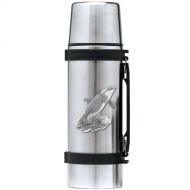1pc, Pewter Orca Thermos