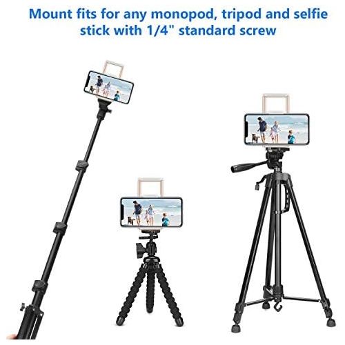  [아마존베스트]PEYOU Compatible for iPhone iPad Tripod Mount Adapter, Universal 2 in 1 Mount Holder for Smartphone (Width 2.2-3.3), Tablet (Width 4.3-7.3) with Wireless Remote, for Monopod Selfie