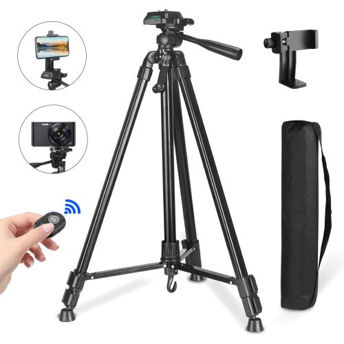  Peyou Phone Tripod, PEYOU Upgraded 62 Aluminum Camera Tripod+360° Rotation Smartphone Holder Mount+Bluetooth Remote Control Shutter Compatible for iPhone X 8 7 6 Plus 6s,Compatible for G