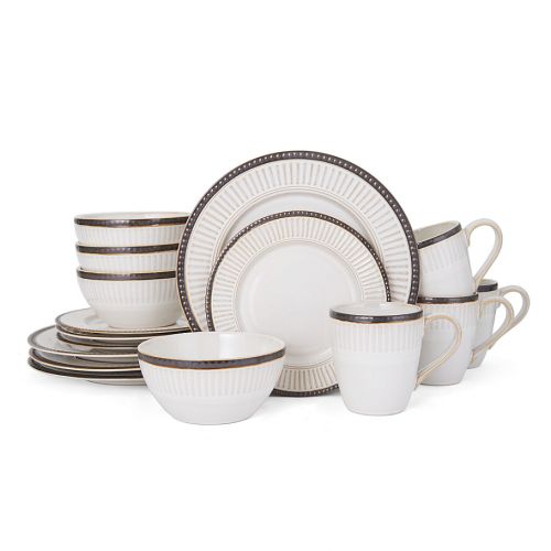  Pfaltzgraff Promenade Column 16-Piece Dinnerware Set in White