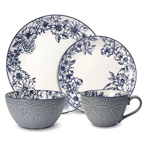  Pfaltzgraff Gabriela Blue 16-Piece Dinnerware Set, Service for 4