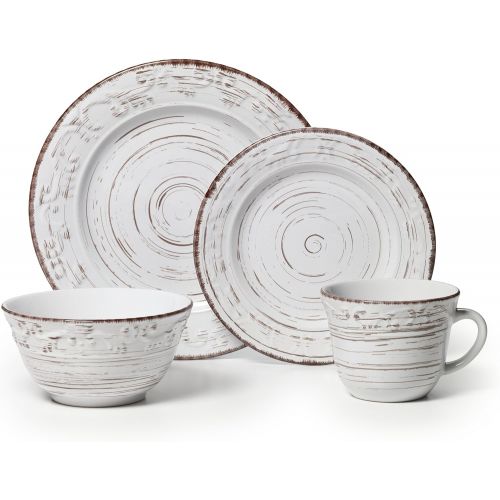  Pfaltzgraff Trellis White 16-Piece Stoneware Dinnerware Set, Service for 4