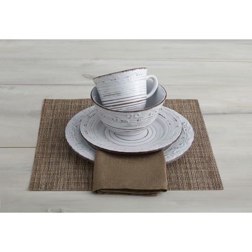  Pfaltzgraff Trellis White 16-Piece Stoneware Dinnerware Set, Service for 4