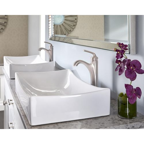  Pfister LG40-DE0K Arterra Single Control Vessel Bathroom Faucet in Brushed Nickel, 1.2gpm