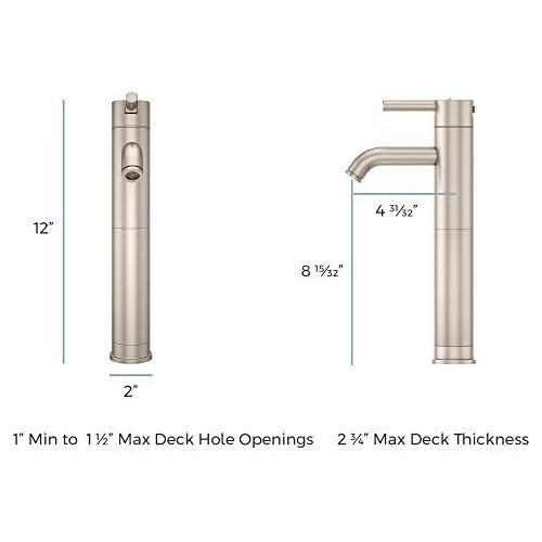  Pfister LG40NK00 Contempra Single Control Vessel Bathroom Faucet in Brushed Nickel