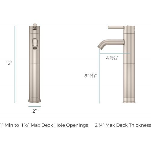  Pfister LG40NK00 Contempra Single Control Vessel Bathroom Faucet in Brushed Nickel