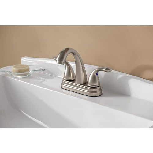  Pfister LG148700K Pfirst Series 2-Handle 4 Inch Centerset Bathroom Faucet in Brushed Nickel, Water-Efficient Model