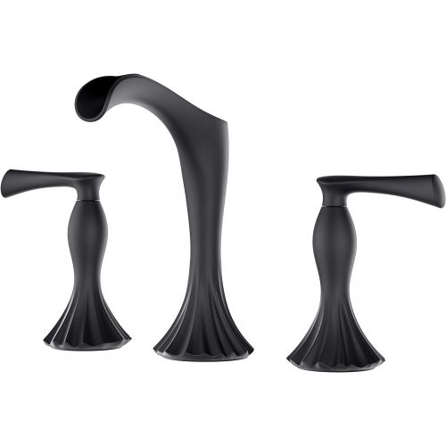  Pfister LG49-RH1B Rhen Widespread Waterfall Bathroom Sink Faucet, Matte Black