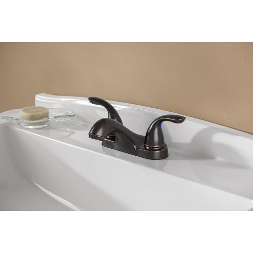  Pfister LG142800Y Pfirst Series Single Control 4 Inch Centerset Bathroom Faucet in Tuscan Bronze, Water-Efficient Model